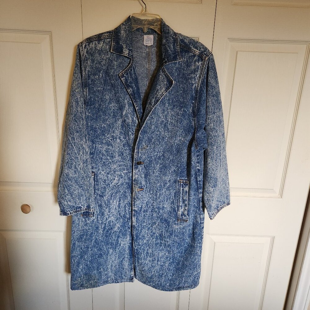 Vintage Knee Length Denim Barn Coat